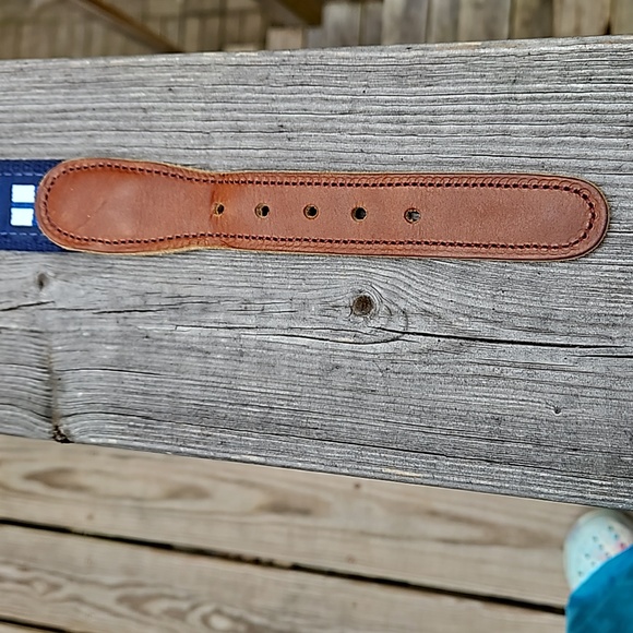 VINTAGE NEW PRESTON SIZE 42 CODE NAUTICAL FLAGS SAILING BELT BRASS LEATHER USA - Picture 15 of 16